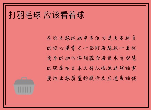 打羽毛球 应该看着球